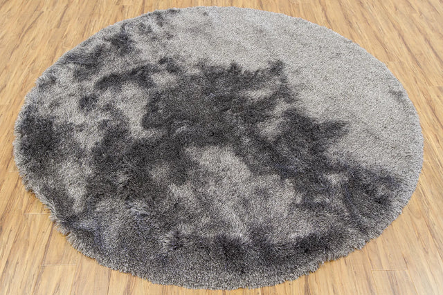 Chandra Naya NAY-18807 Grey and Brown round rug, flat view