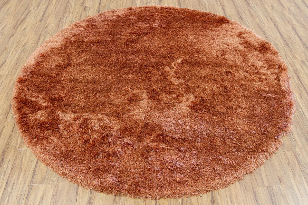 Chandra Naya NAY-18809 Orange and Beige round rug, flat view
