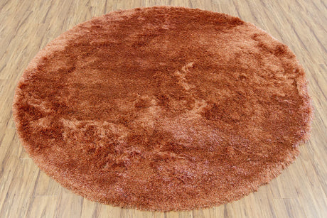 Chandra Naya NAY-18809 Orange and Beige round rug, flat view