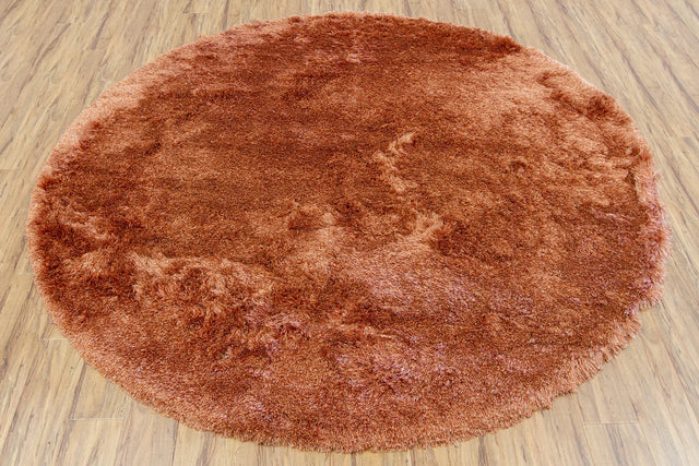 Chandra Naya NAY-18809 Orange and Beige round rug, flat view