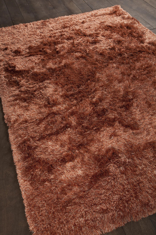 Chandra Naya NAY-18809 Orange and Beige rug, angled side view