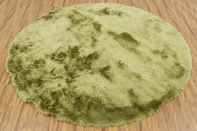 Chandra Naya NAY-18812 Green Mix round rug, flat view
