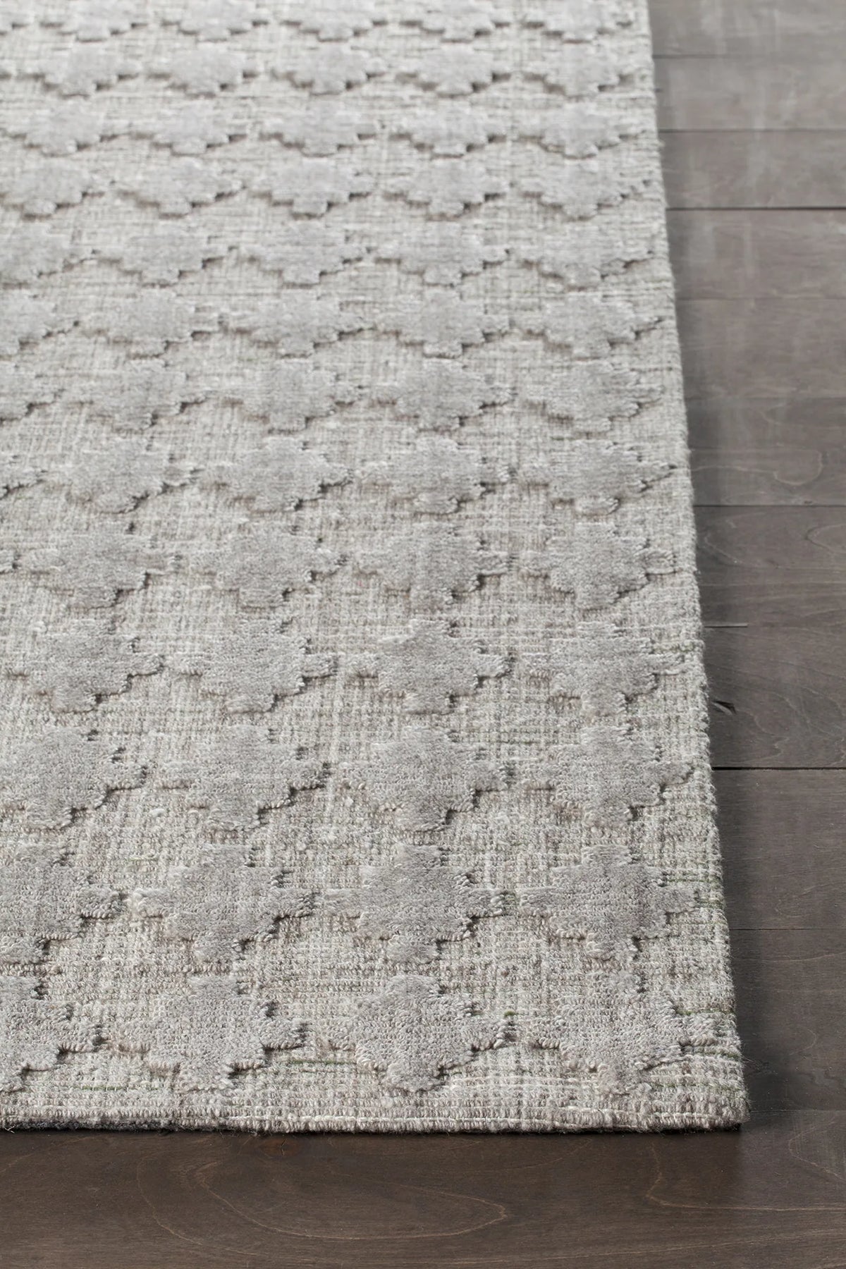 Chandra Netix NET-33200 Grey rug, corner detail