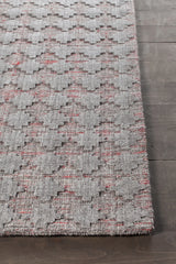 Chandra Netix NET-33201 Red and Grey rug, corner detail