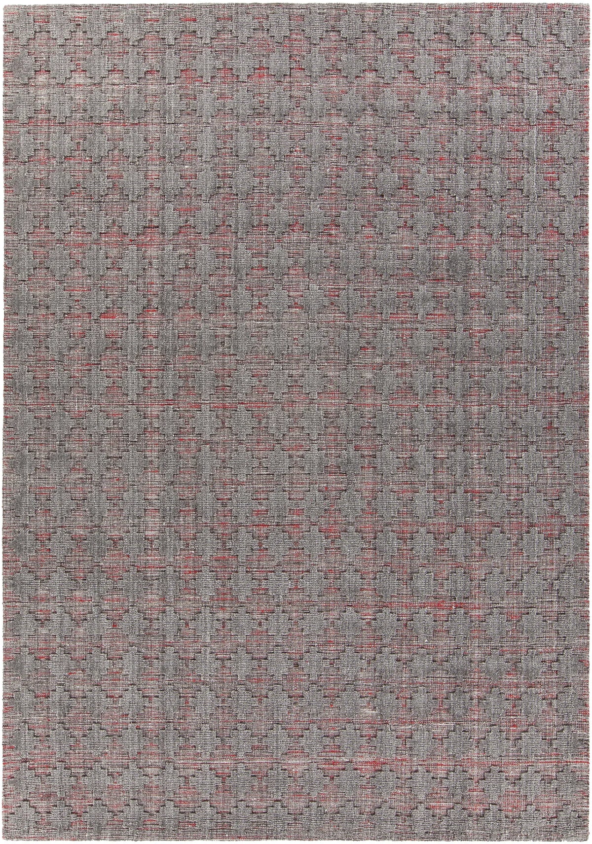 Chandra Netix NET-33201 Red and Grey rug, flat view