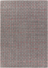 Chandra Netix NET-33201 Red and Grey rug, flat view