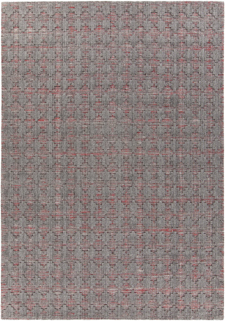 Chandra Netix NET-33201 Red and Grey rug, flat view