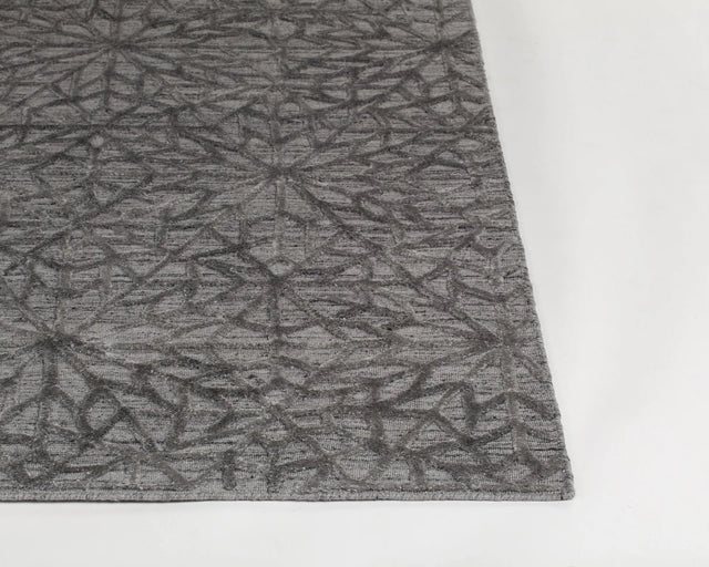 Chandra Nimah NIM-46501 Grey and Silver rug, corner detail