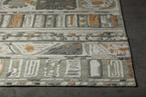 Chandra Nimah NIM-46504 White and Black and Brown rug, corner detail