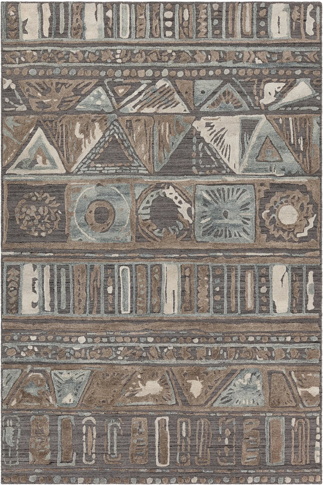 Chandra Nimah NIM-46505 Grey and Beige and White rug, flat view