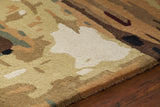 Chandra Nirvana NIR-6600 Blue and Green and Beige and Gold and Burgundy rug, side detail view