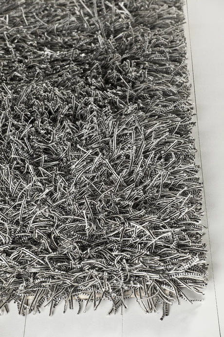 Chandra Nora NOR-44900 White and Black rug, corner detail