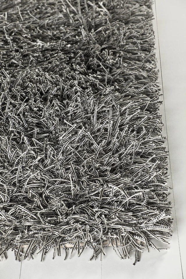 Chandra Nora NOR-44900 White and Black rug, corner detail