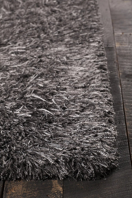 Chandra Onex ONE-35300 Grey and Black rug, corner detail