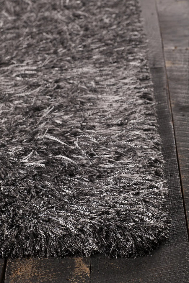 Chandra Onex ONE-35300 Grey and Black rug, corner detail