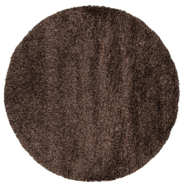 Chandra Orchid ORC-9701 Dark Brown round rug, flat view