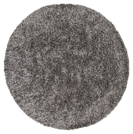 Chandra Orchid ORC-9702 Black and Ivory and Grey round rug, flat view