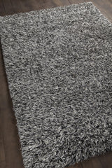 Chandra Orchid ORC-9702 Black and Ivory and Grey rug, angled side view