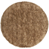 Chandra Orchid ORC-9703 Brown and Tan round rug, flat view