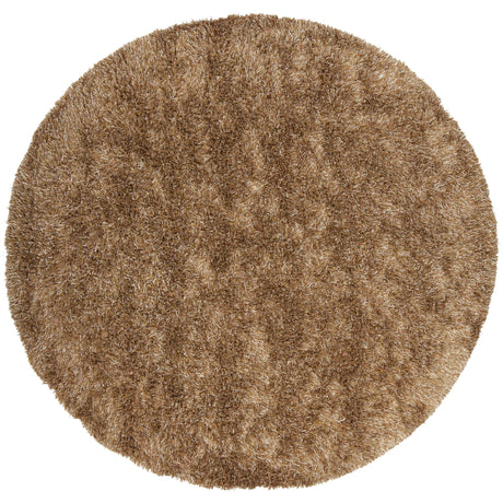 Chandra Orchid ORC-9703 Brown and Tan round rug, flat view