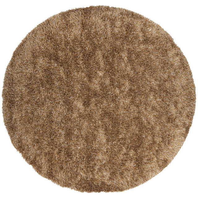 Chandra Orchid ORC-9703 Brown and Tan round rug, flat view