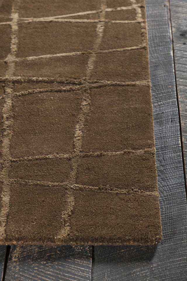 Chandra Oslo OSL-31901 Brown and Light Brown rug, corner detail