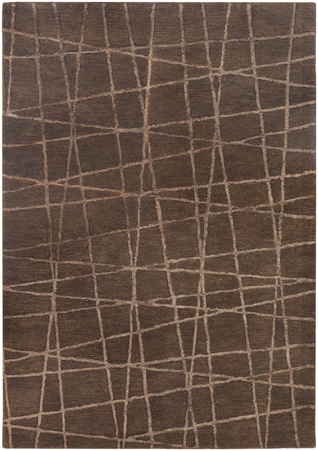 Chandra Oslo OSL-31901 Brown and Light Brown rug, flat view