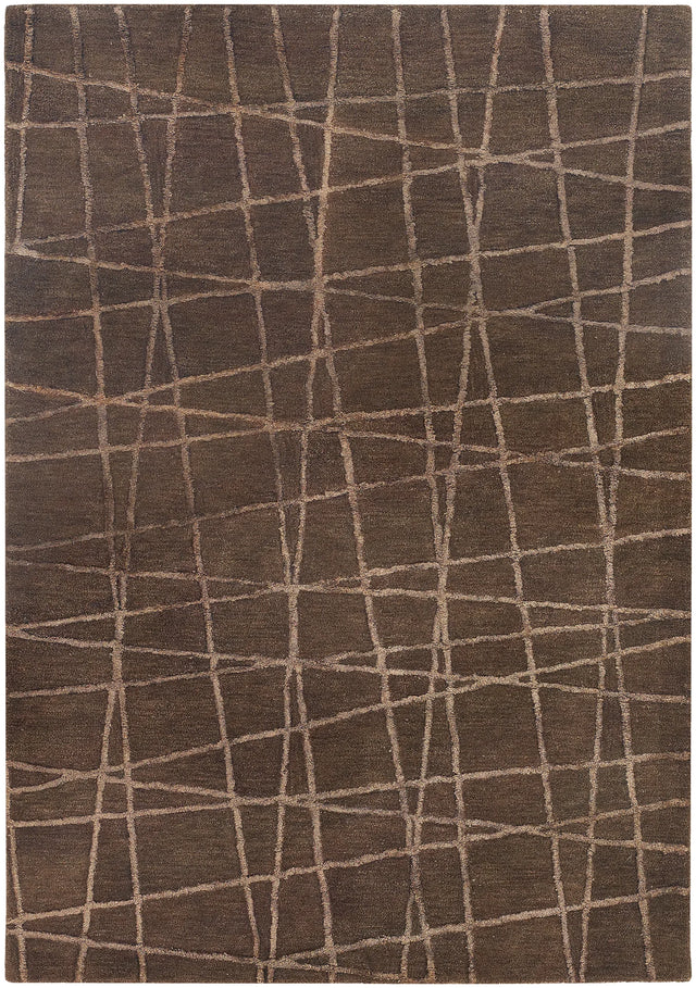 Chandra Oslo OSL-31901 Brown and Light Brown rug, flat view