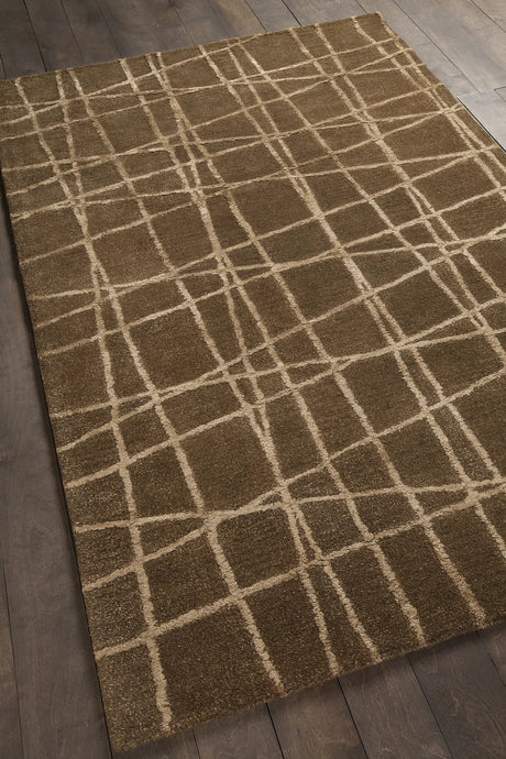 Chandra Oslo OSL-31901 Brown and Light Brown rug, angled side view