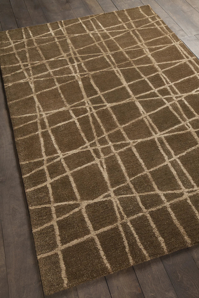 Chandra Oslo OSL-31901 Brown and Light Brown rug, angled side view