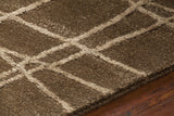 Chandra Oslo OSL-31901 Brown and Light Brown rug, side detail view