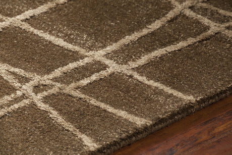 Chandra Oslo OSL-31901 Brown and Light Brown rug, side detail view