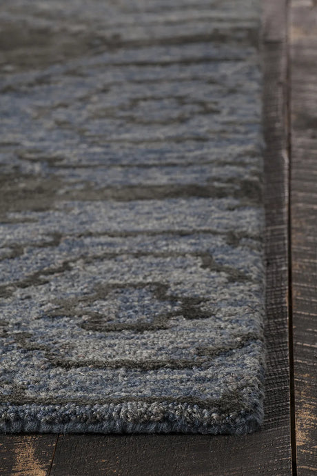 Chandra Paola PAO-41402 Blue and Black rug, corner detail
