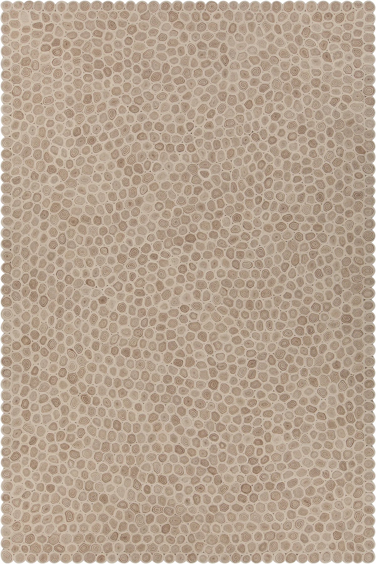 Chandra Patagonia PAT-46801 White and Brown and Beige rug, flat view