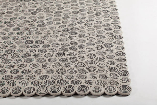 Chandra Patagonia PAT-46802 Black and White rug, corner detail