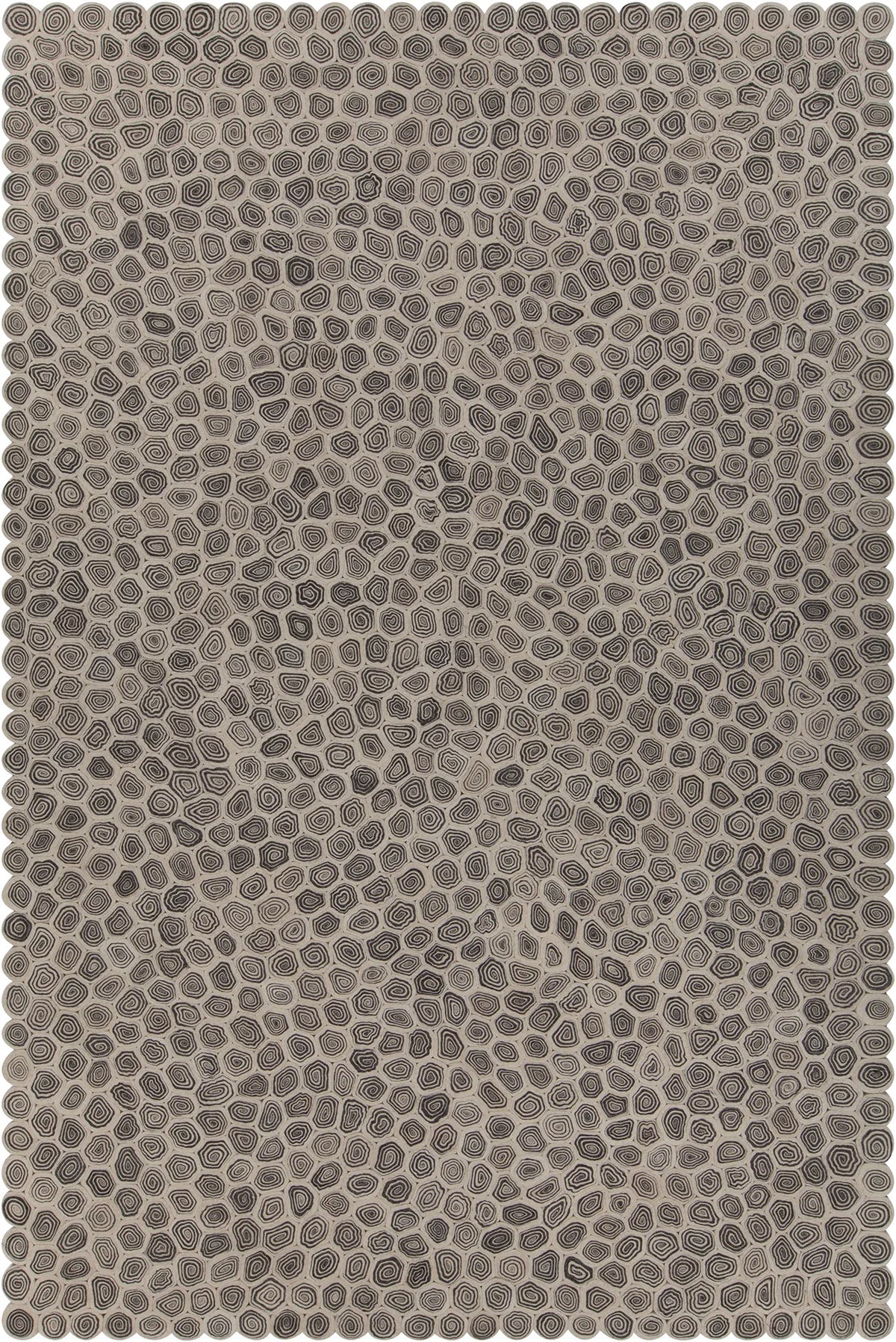 Chandra Patagonia PAT-46802 Black and White rug, flat view