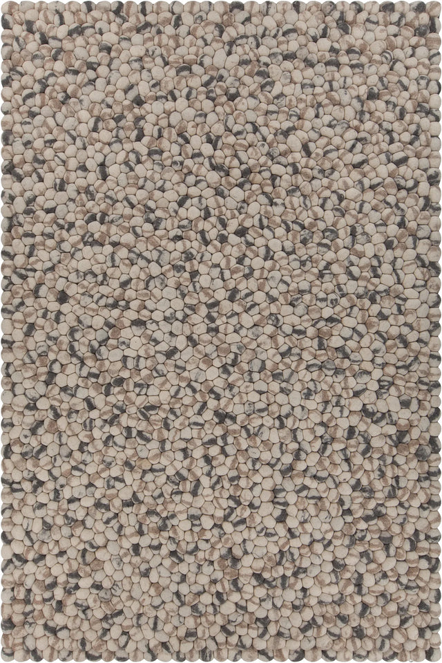 Chandra Pebbles PEB-46700 White and Grey rug, flat view
