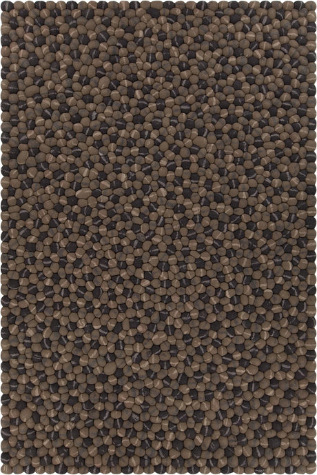 Chandra Pebbles PEB-46701 Brown and Grey rug, flat view