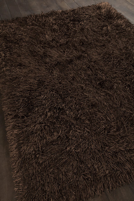 Chandra Poligan POL-30801 Brown rug, angled side view