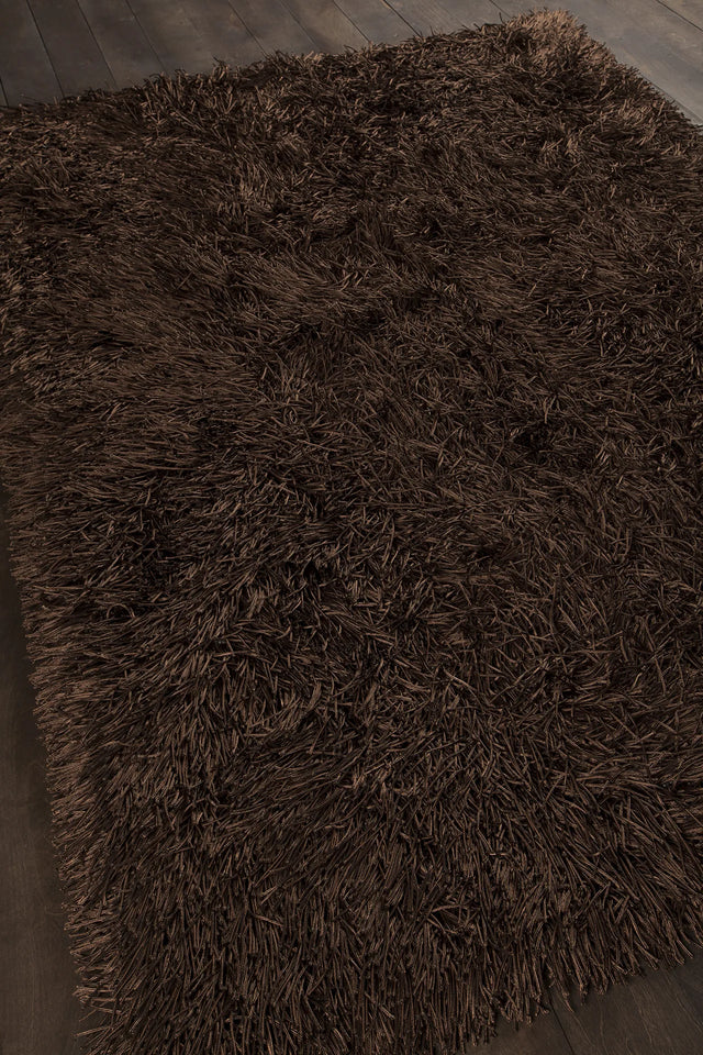 Chandra Poligan POL-30801 Brown rug, angled side view