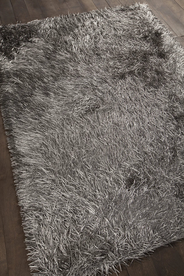 Chandra Poligan POL-30802 Silver rug, angled side view