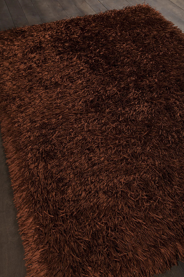 Chandra Poligan POL-30803 Orange rug, angled side view