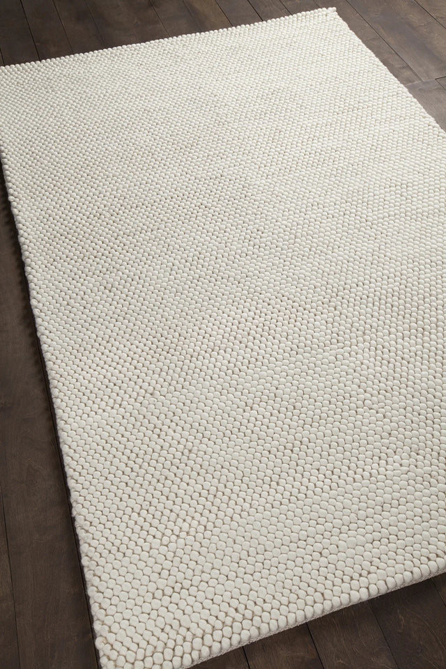 Chandra Quina QUI-42900 White rug, angled side view