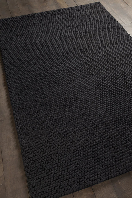 Chandra Quina QUI-42902 Black rug, angled side view