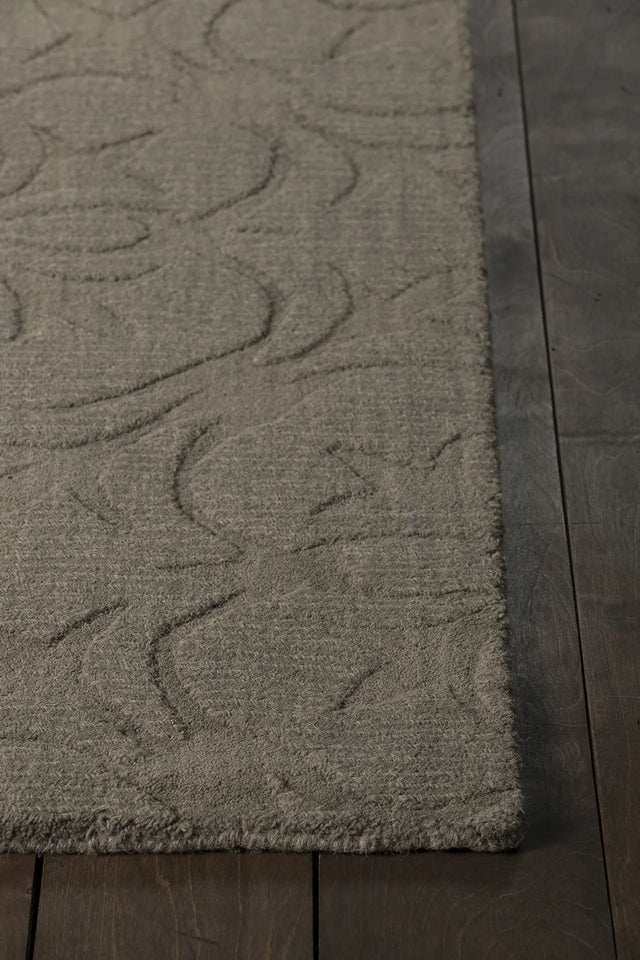 Chandra Rekha REK-29600 Taupe and Brown rug, corner detail