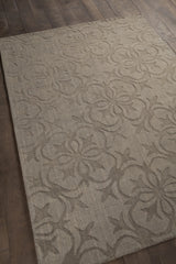 Chandra Rekha REK-29600 Taupe and Brown rug, angled side view