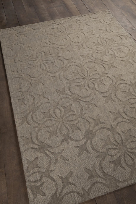 Chandra Rekha REK-29600 Taupe and Brown rug, angled side view
