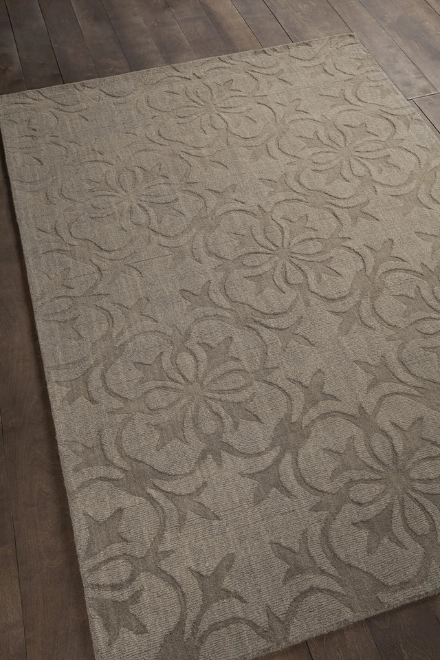 Chandra Rekha REK-29600 Taupe and Brown rug, angled side view