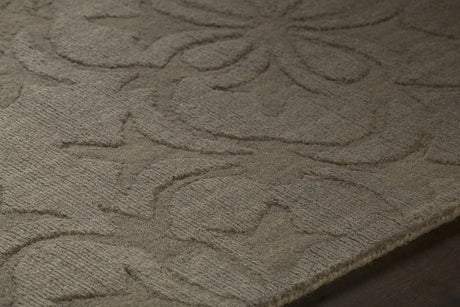 Chandra Rekha REK-29600 Taupe and Brown rug, side detail view