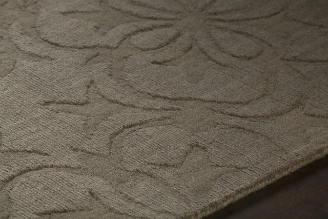Chandra Rekha REK-29600 Taupe and Brown rug, side detail view